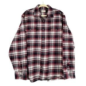 JACHS Plaid Pattern Long Sleeve Button‎ Up Chest Pockets Flannel Shirt 2XL